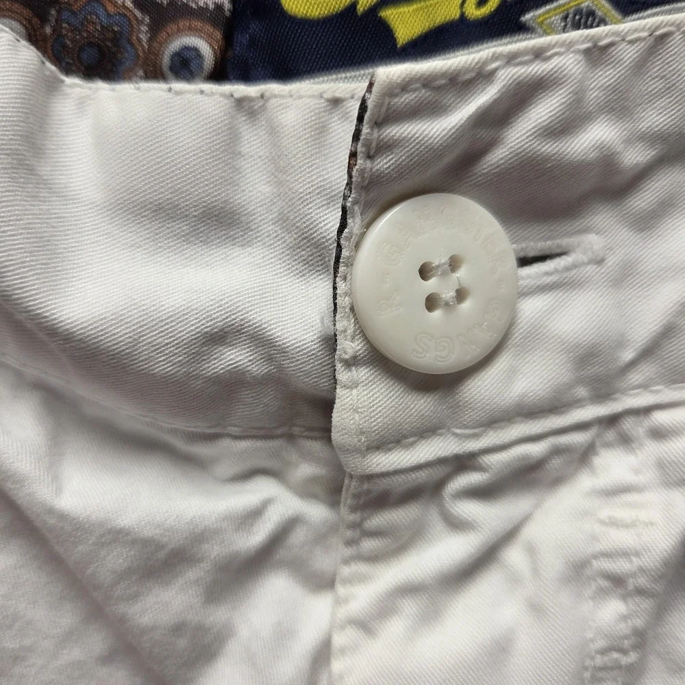 Gangster Cargo Shorts Mens 44 White Cotton Canvas Flat Front 10 Inseam Casual